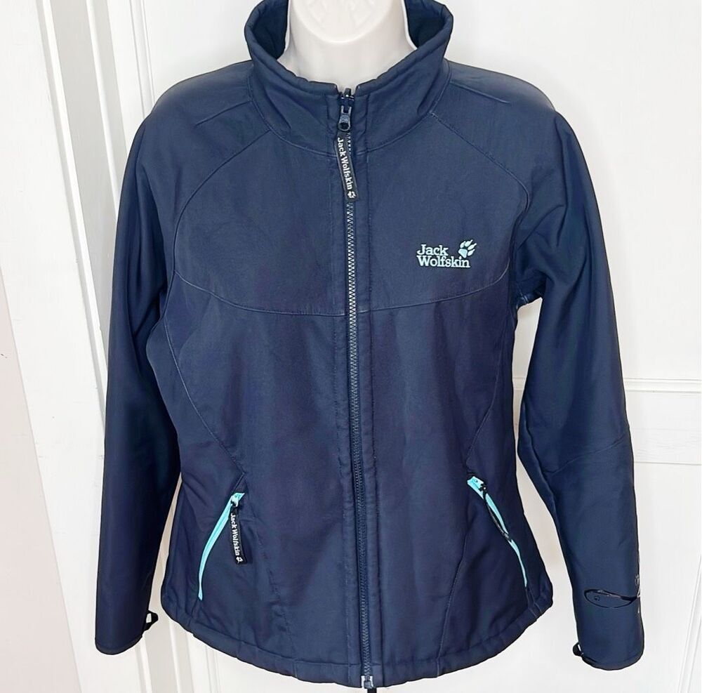 Jack Wolfskin Outdoor Flexshield Navy Blue Jacket Coat Size Large